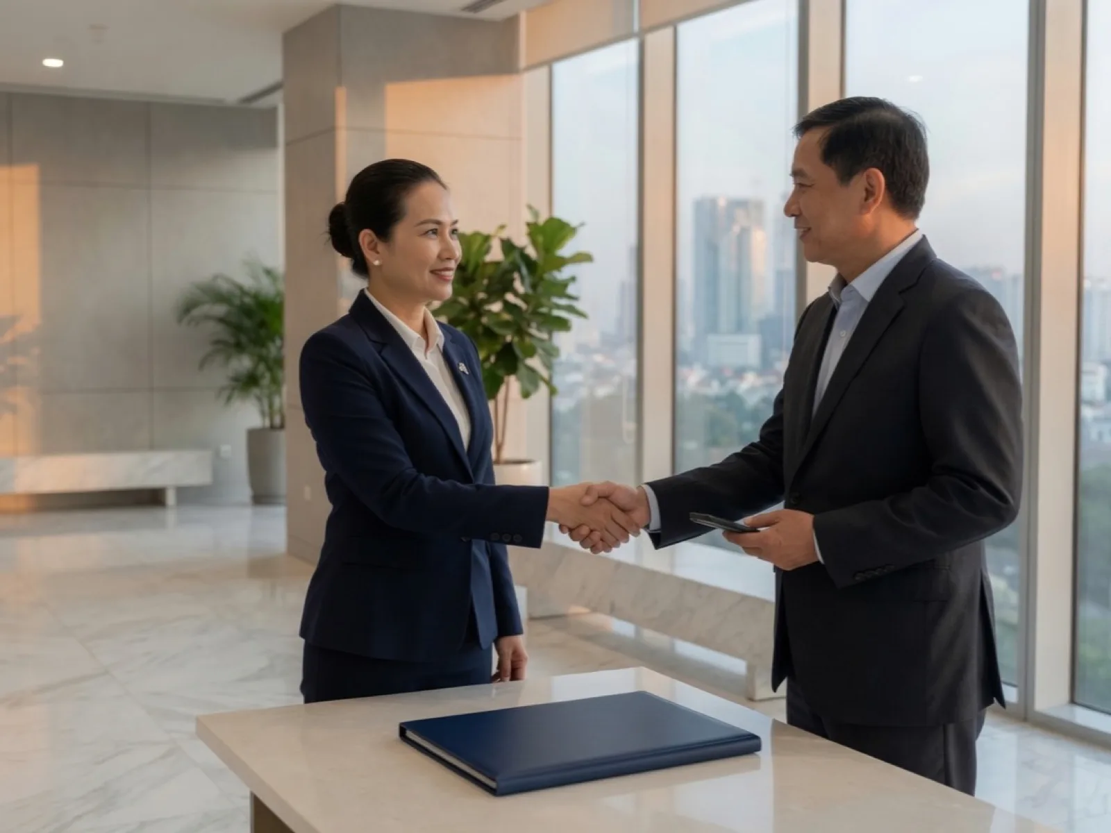 Chuyên viên AHORIZON bắt tay khách hàng